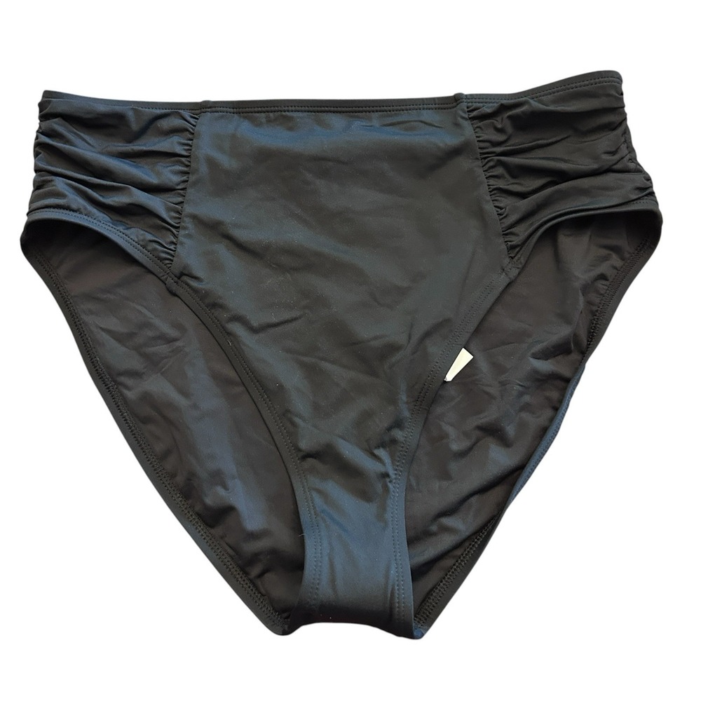 La Blanca NWT Women's Swim Bottom Size 14 Black Bikini Tummy Control UPF‎ 50+